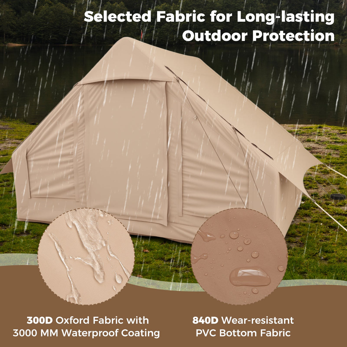 4–6 Person Inflatable Camping Tent – Panoramic Skylights & All-Weather Shelter