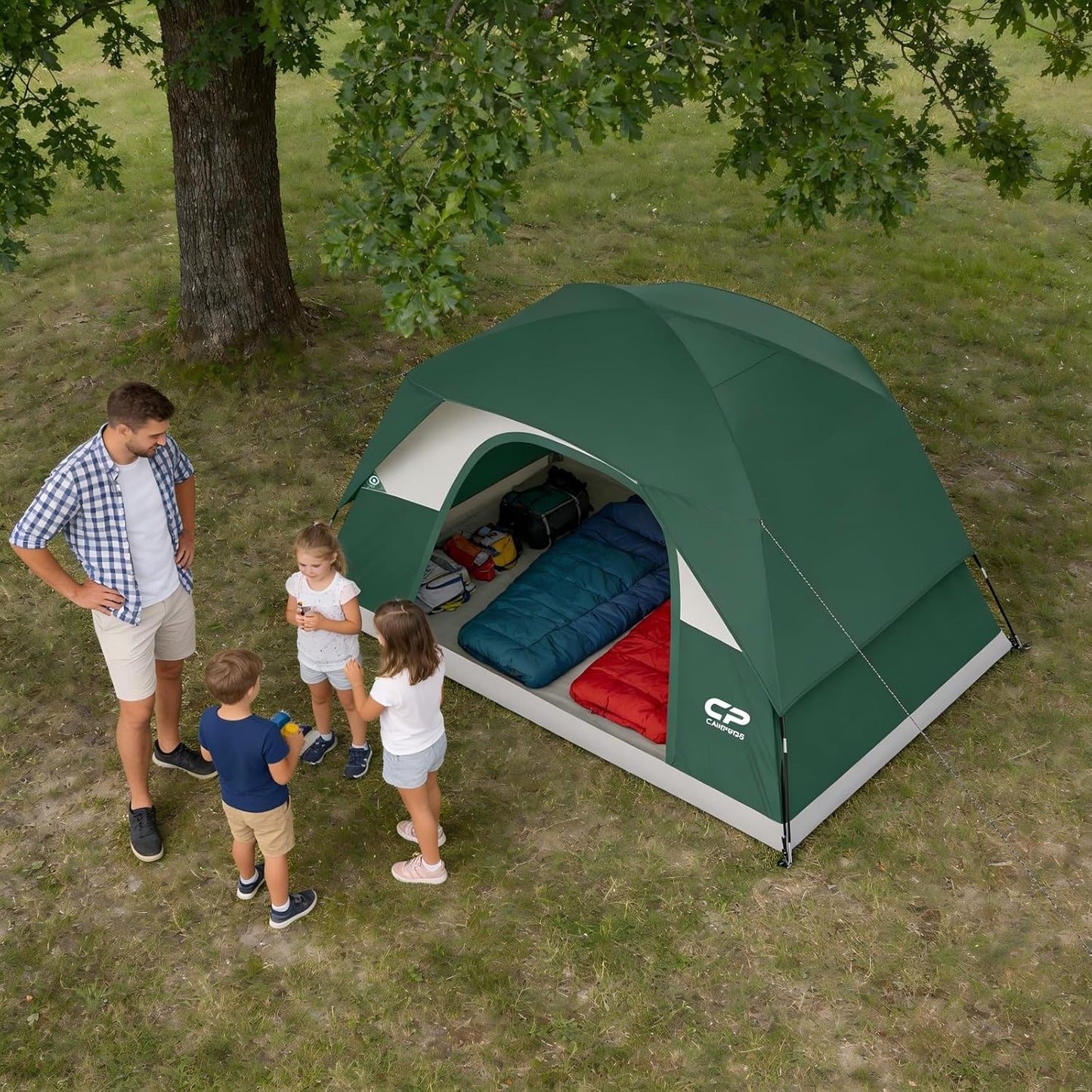 Tents for Camping 2/4/6 Person, Waterproof Windproof Dome Tent | Camping Tents with Rainfly Easy Setup in 5 Mins, Portable Tents with Mesh Window & Carry Bag for Outdoor Camping Backyard