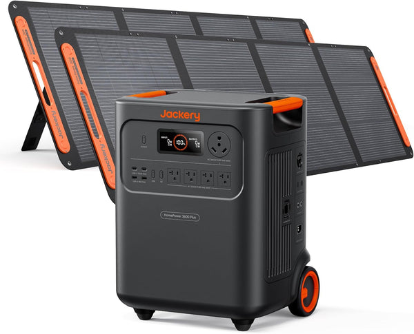 Jackery Homepower 3600 plus & 2X200W Solar Panels, 3584Wh, 3600W AC Output