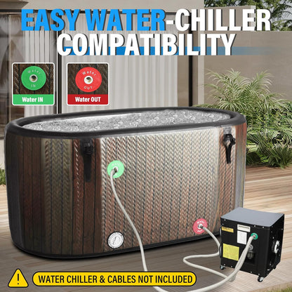 151-Gallon Inflatable Cold Plunge Tub – Chiller-Ready Oval Design