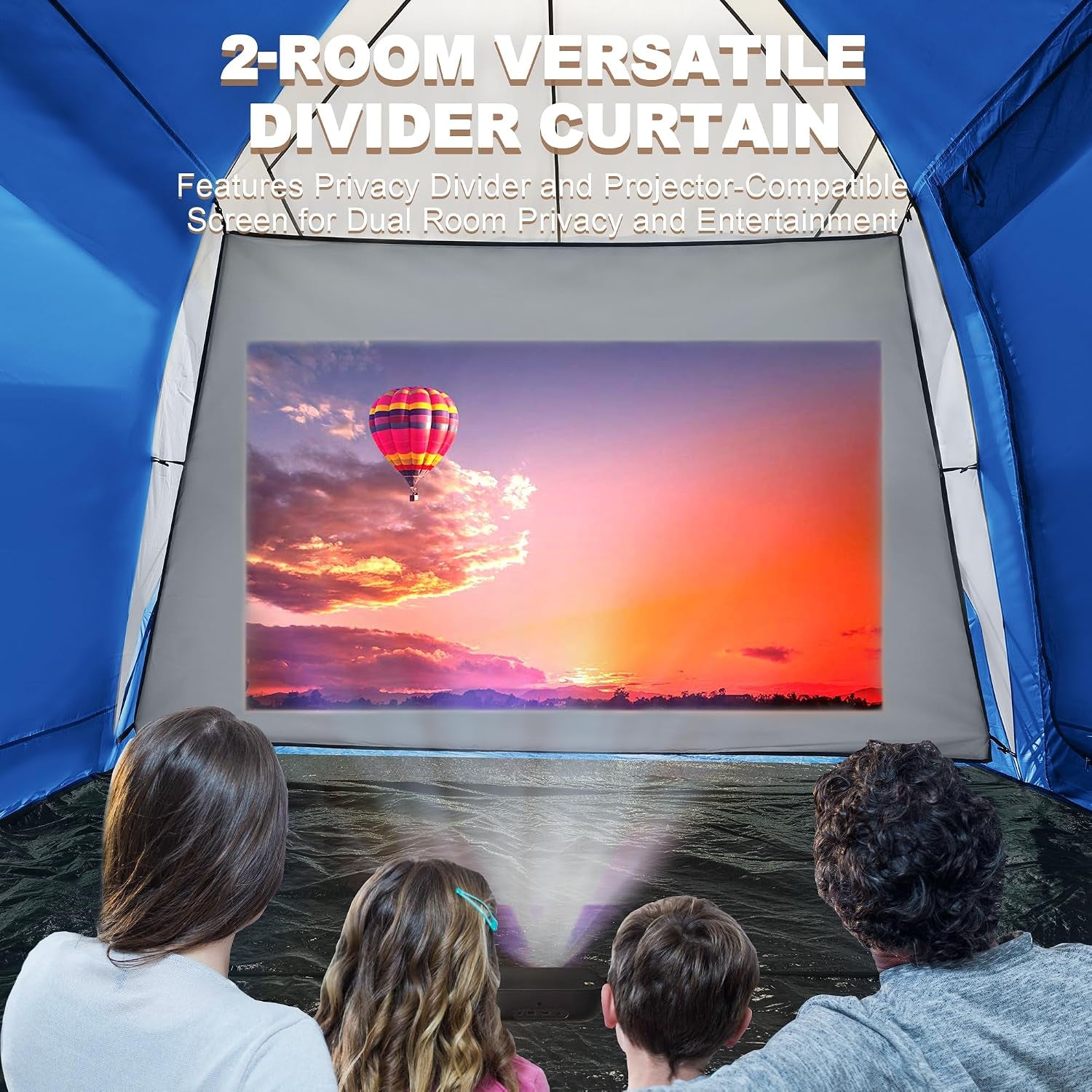 Tents for Camping, Waterproof 10 Person Family Tent with Double Layer & 4 Large Mesh Windows, Weather Resistant Easy Setup 2 Room Big Tent for Music Festival, Parties, 18 X 9 X 6.8Ft