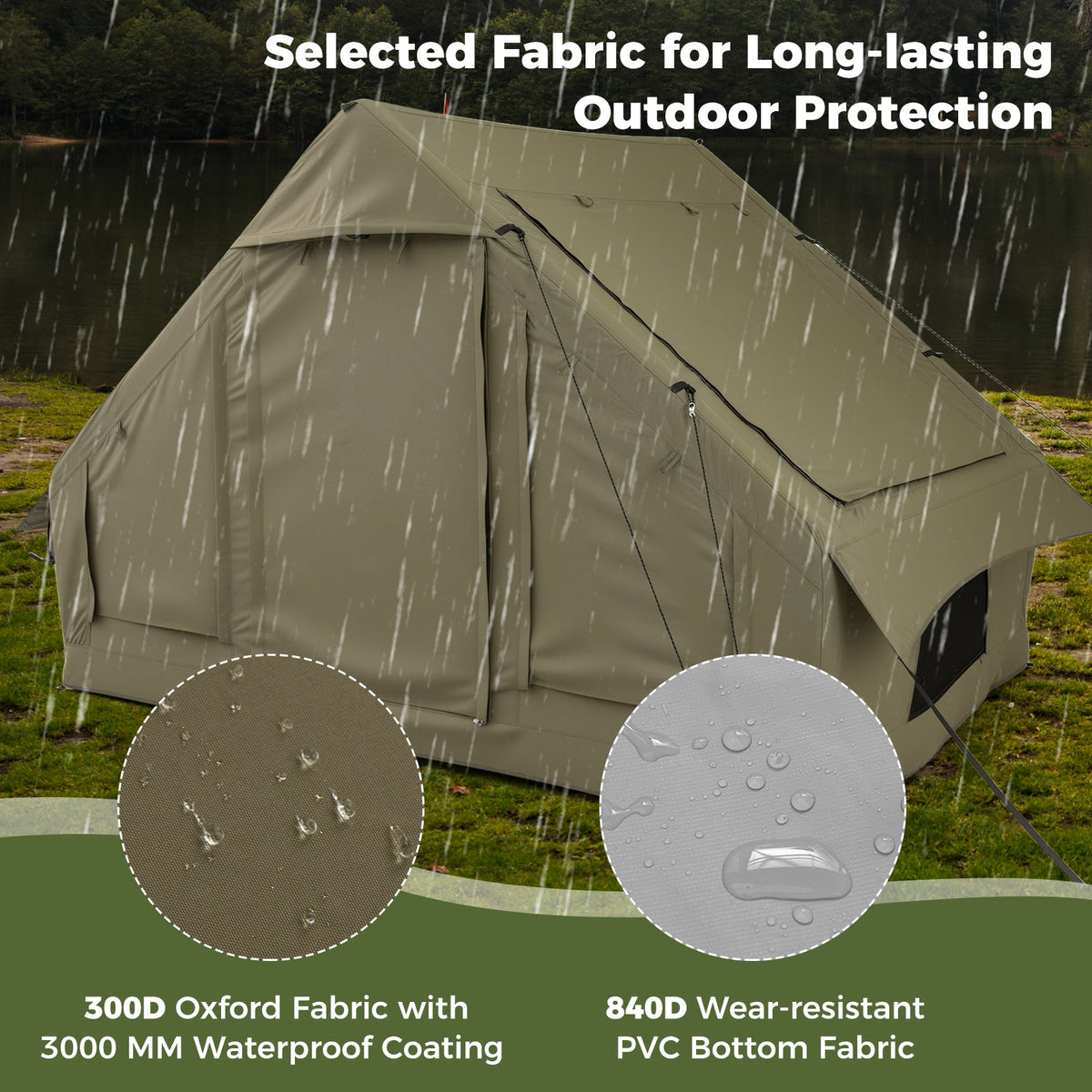 4–6 Person Inflatable Camping Tent – Panoramic Skylights & All-Weather Shelter