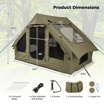 4–6 Person Inflatable Camping Tent – Panoramic Skylights & All-Weather Shelter