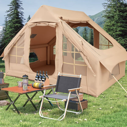 4–6 Person Inflatable Camping Tent – Panoramic Skylights & All-Weather Shelter
