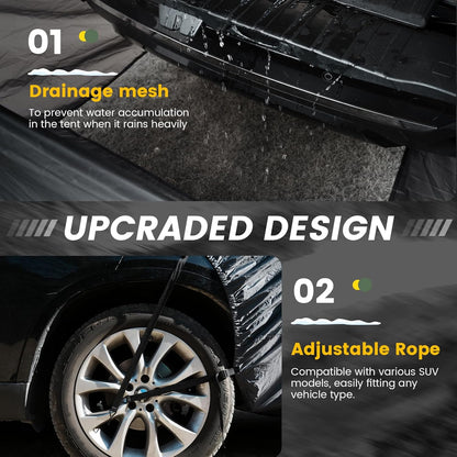 SUV Tent, Car Tents for Camping, SUV Tailgate Tent for Family | SUV Tent for Camping, Car Awning & Tailgate Tent for Van Jeep, Family Vehicle Shelter, Waterproof Wind Resistant Outdoor Gear