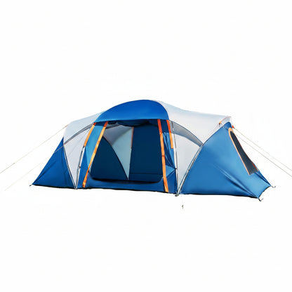 Tents for Camping, Waterproof 10 Person Family Tent with Double Layer & 4 Large Mesh Windows, Weather Resistant Easy Setup 2 Room Big Tent for Music Festival, Parties, 18 X 9 X 6.8Ft