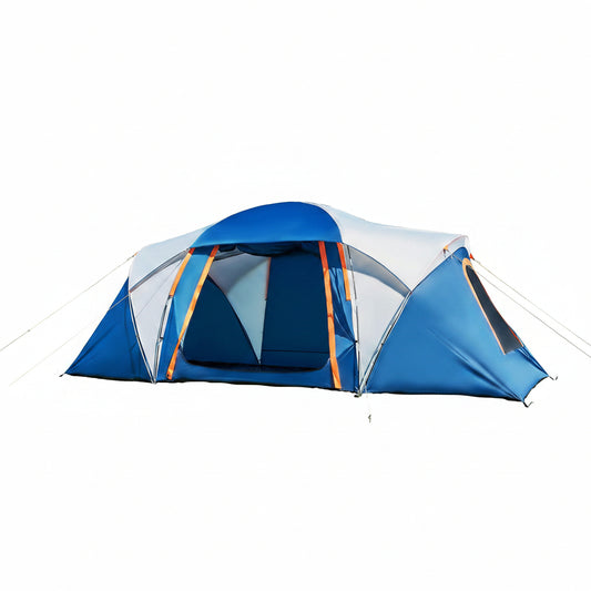 Tents for Camping, Waterproof 10 Person Family Tent with Double Layer & 4 Large Mesh Windows, Weather Resistant Easy Setup 2 Room Big Tent for Music Festival, Parties, 18 X 9 X 6.8Ft