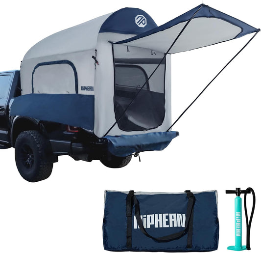 Truck Bed Tent for Camping 5Ft-8Ft for 2+1 People, 2 Mins Setup | Inflatable Pickup Truck Tent, PU 3000Mm Waterproof & High-Strength Windproof, Spacious Interior for Multi-Landscape