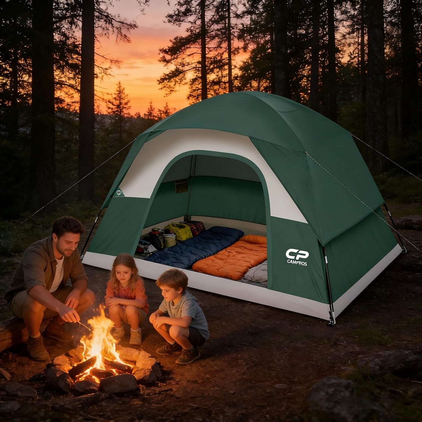 Tents for Camping 2/4/6 Person, Waterproof Windproof Dome Tent | Camping Tents with Rainfly Easy Setup in 5 Mins, Portable Tents with Mesh Window & Carry Bag for Outdoor Camping Backyard