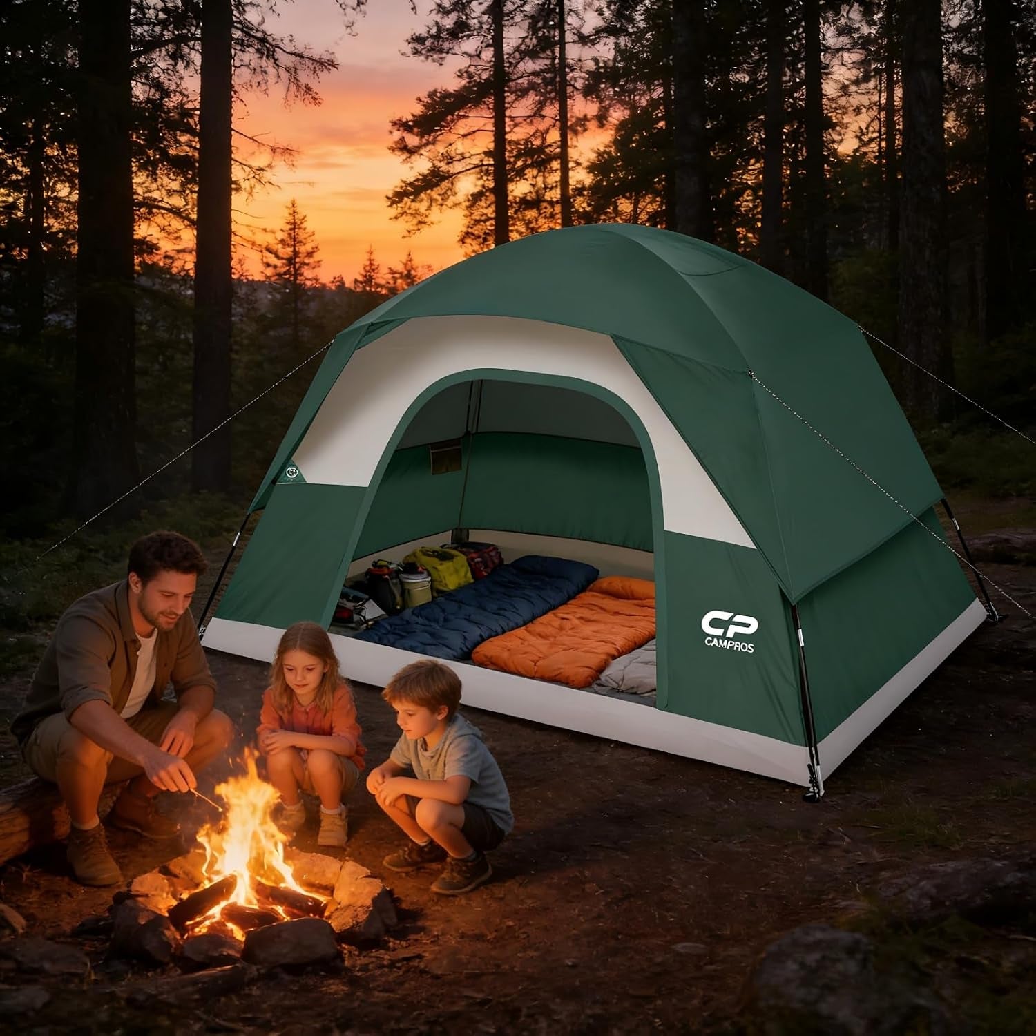 Tents for Camping 2/4/6 Person, Waterproof Windproof Dome Tent | Camping Tents with Rainfly Easy Setup in 5 Mins, Portable Tents with Mesh Window & Carry Bag for Outdoor Camping Backyard