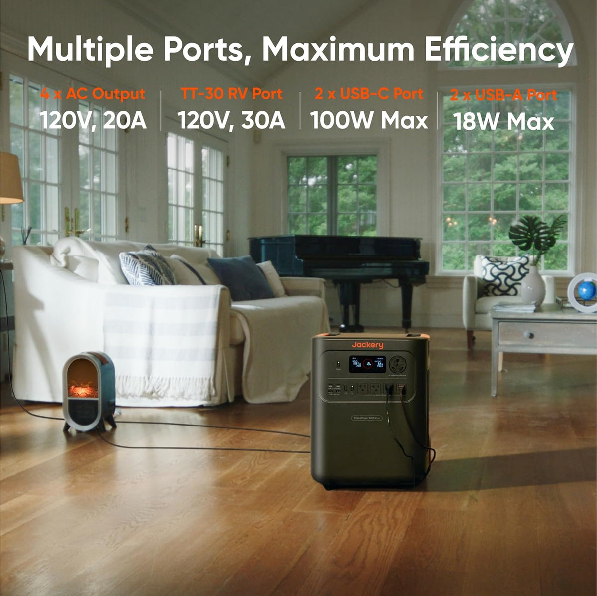 Jackery Homepower 3600 plus & 2X200W Solar Panels, 3584Wh, 3600W AC Output
