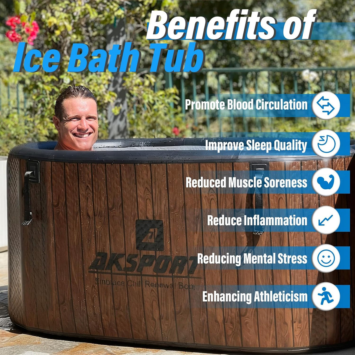 151-Gallon Inflatable Cold Plunge Tub – Chiller-Ready Oval Design