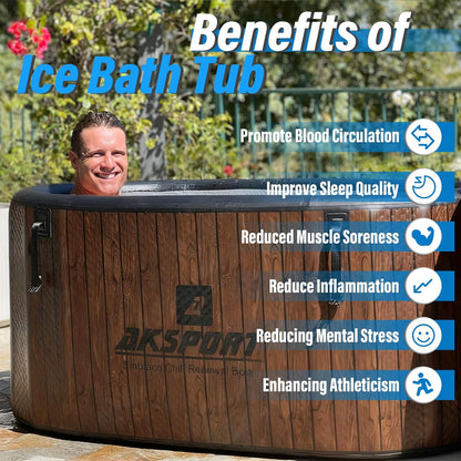 151-Gallon Inflatable Cold Plunge Tub – Chiller-Ready Oval Design