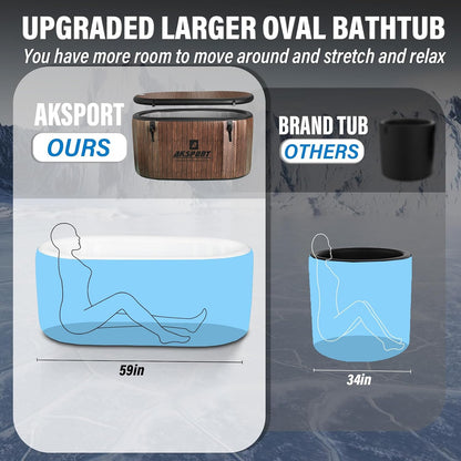 151-Gallon Inflatable Cold Plunge Tub – Chiller-Ready Oval Design