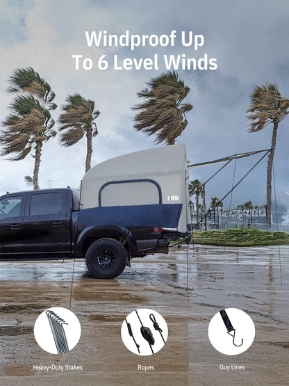Truck Bed Tent for Camping 5Ft-8Ft for 2+1 People, 2 Mins Setup | Inflatable Pickup Truck Tent, PU 3000Mm Waterproof & High-Strength Windproof, Spacious Interior for Multi-Landscape